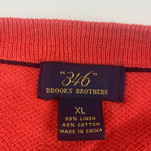 BROOKS BROTHERS 346 Mens V Neck Cotton Linen Vest Size XL - Picture 3 of 8